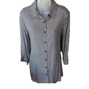 maternity black and white checked shirt NWT Flutter & Kick  medium